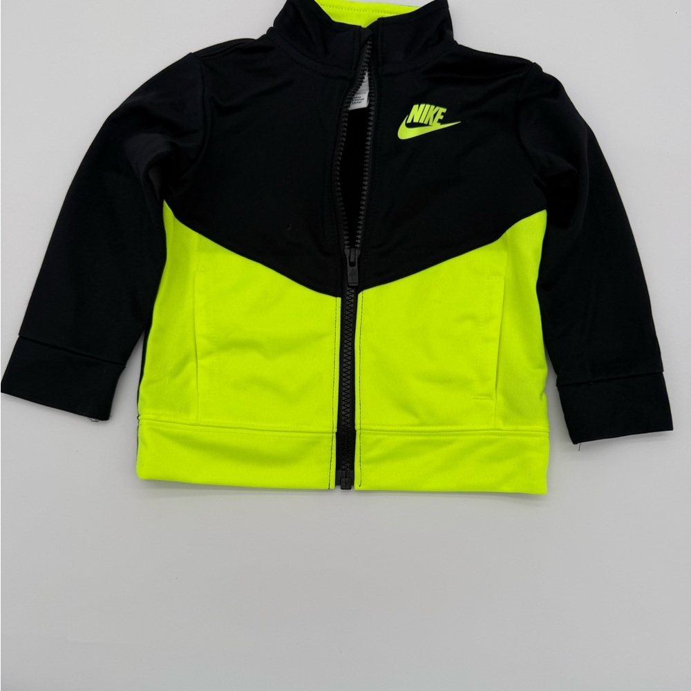 Nike Childs Track Suit Zip Jacket Black/Neon Green Size 18m